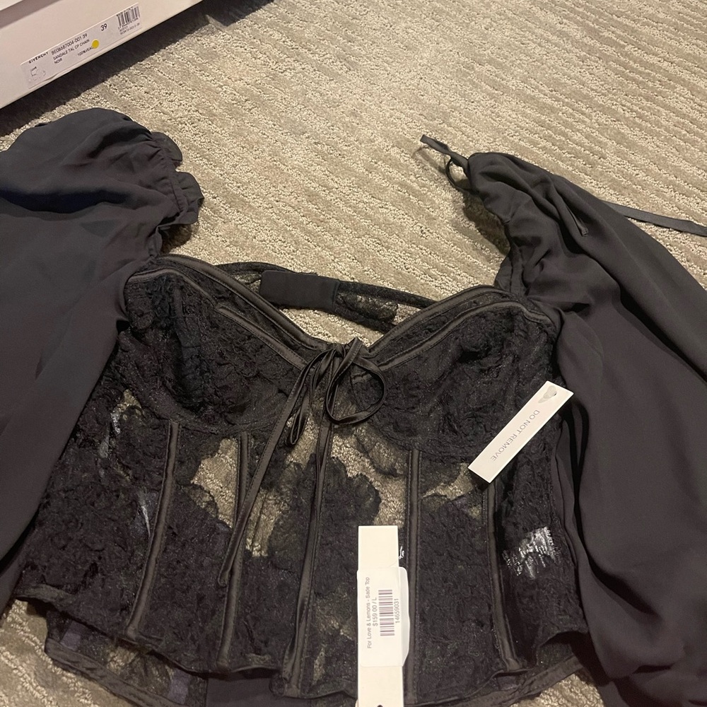 For Love and Lemons Never Worn With Tags Lace and Sheer Corset Top XL - Picture 6 of 7